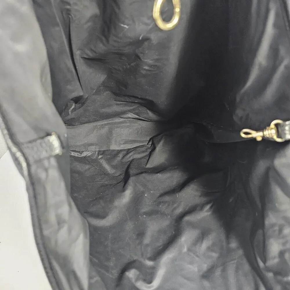 Germaine Monteil Paris Large Black Leather Tote Purse - Picture 10 of 13